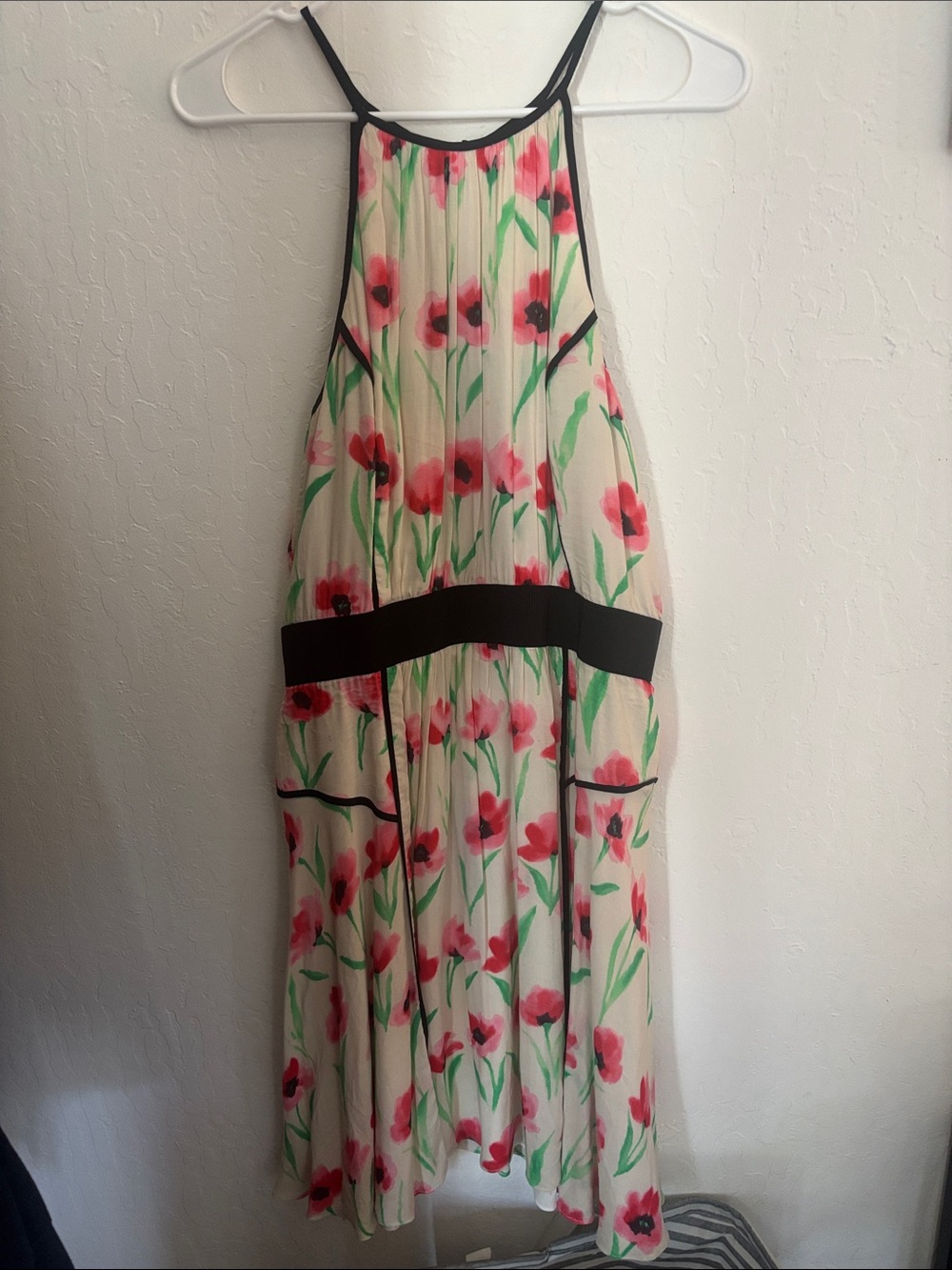 Floral Halter Dress in Cream Floral